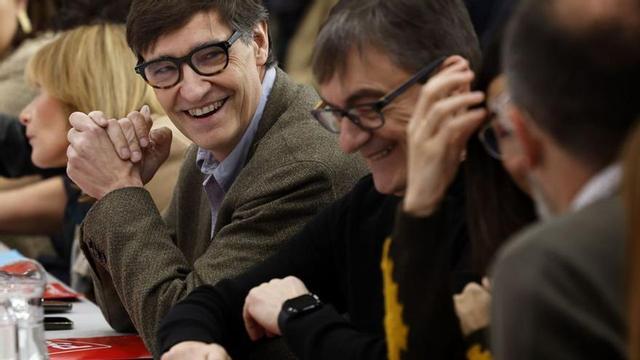 El president de la Generalitat i líder del PSC, Salvador Illa,  durant el Consell  Nacional ahir. | ALBERTO ESTEVEZ / EFE