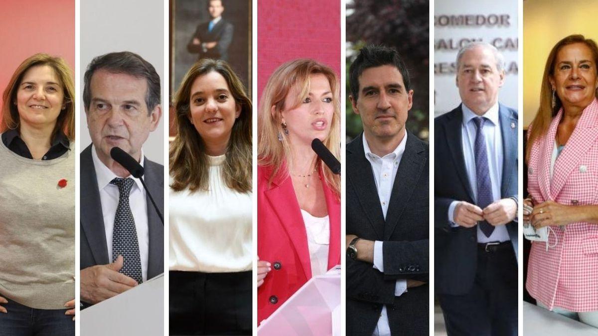 Pilar Cancela, Abel Caballero, Inés Rey, Marina Ortega, Pablo Arangüena, José Tomé y Carmela Silva.