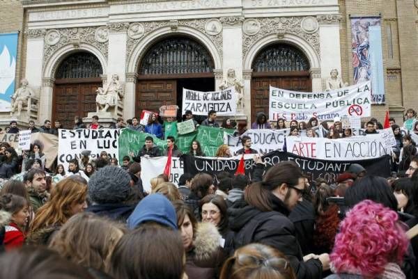 Fotogalería: Manifestación de estudiantes en Zaragoza