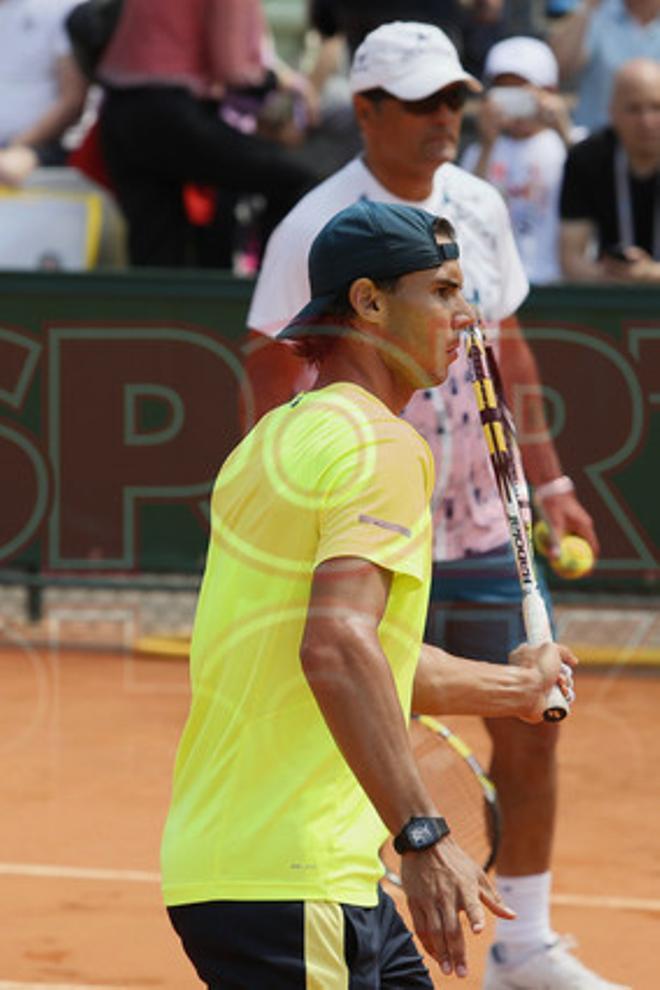 ENTRENAMIENTO NADAL Y FERRER PREVIO A LA FINAL DE ROLAND GARROS