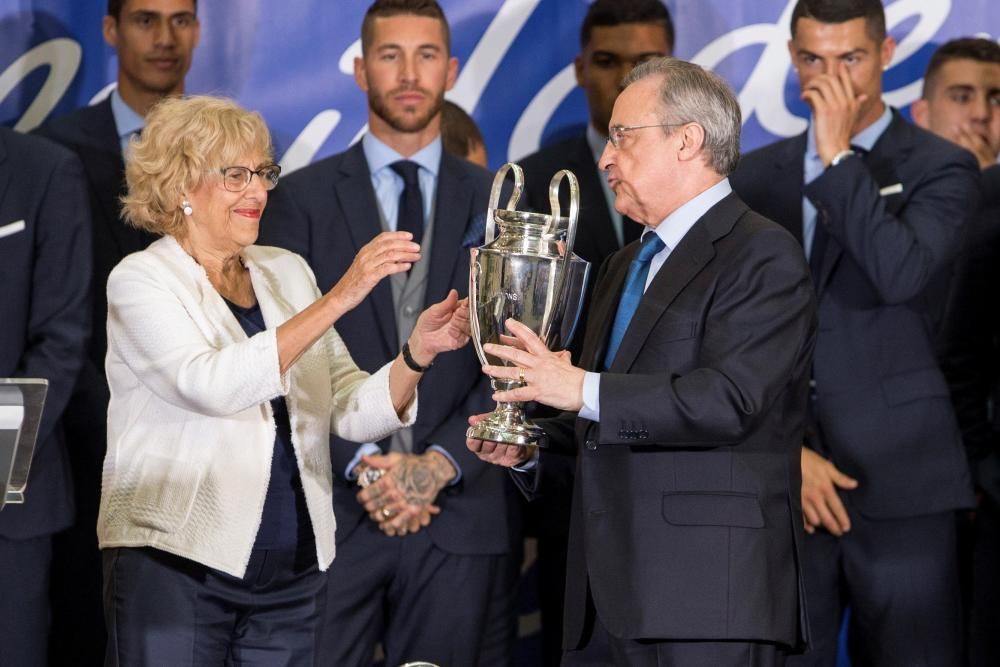 Las celebraciones del Real Madrid tras ganar su decimotercera Copa de Europa.