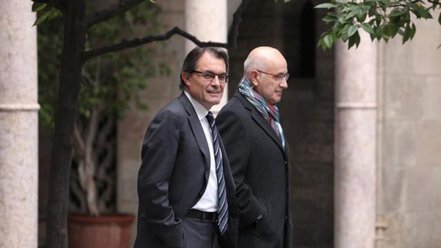 Artur Mas y Josep Antoni Duran Lleida, este martes, en el Palau de la Generalitat.