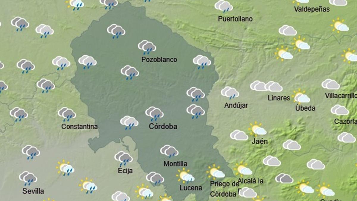 Previsión de lluvias en Córdoba este semana