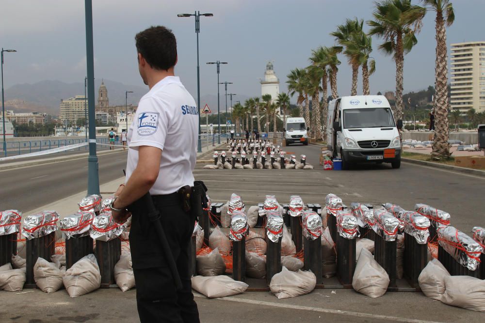 Preparativos de los fuegos artificiales