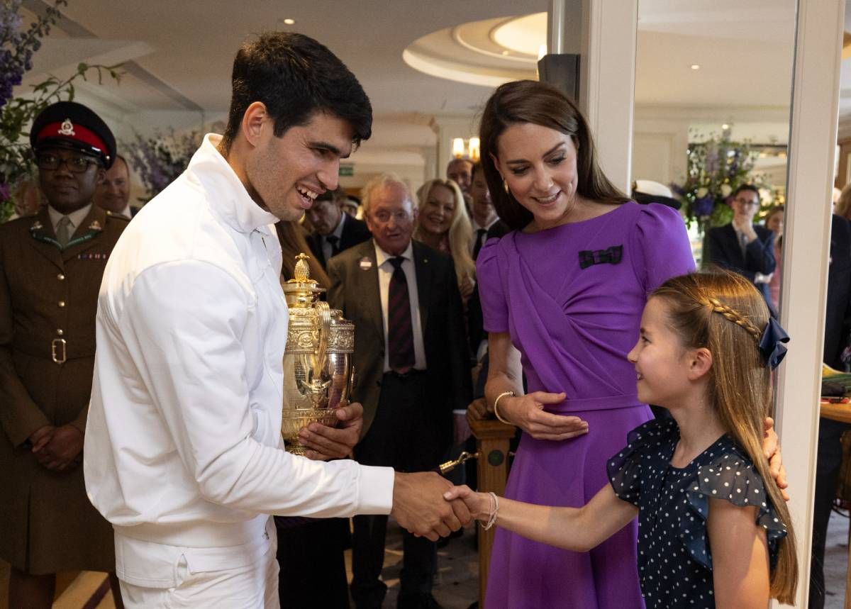 Carlos Alcaraz conoce a la princesa Charlotte en Wimbledon 2024