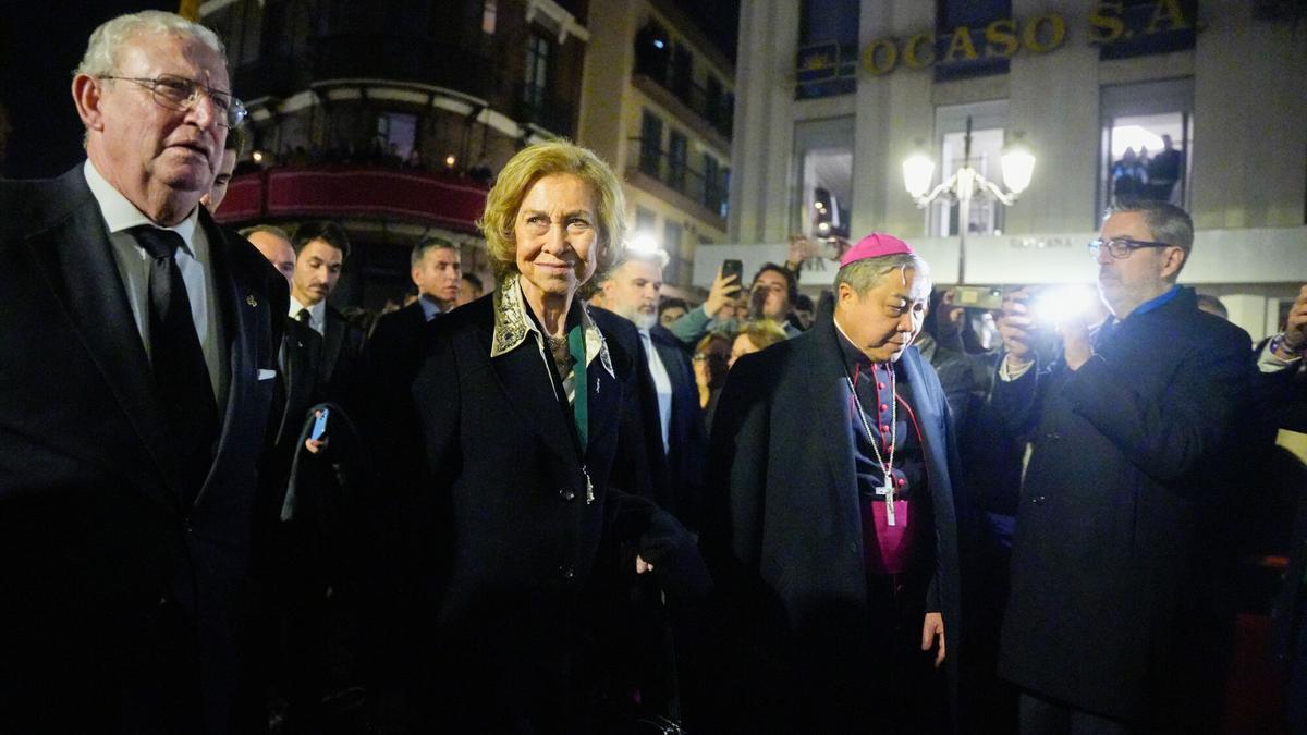 La reina Sofia, en la Madrugá sevillana.