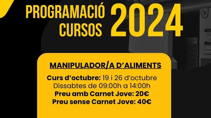 Xàtiva ofrece en octubre un nuevo curso de manipulador de alimentos