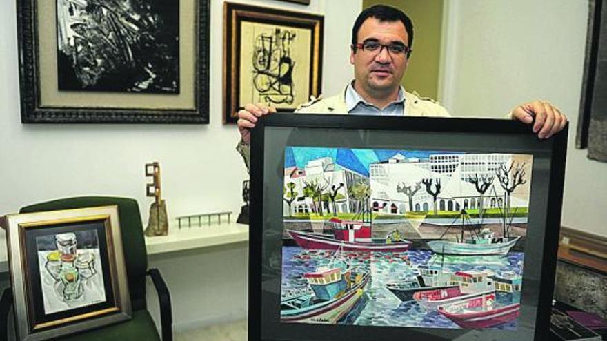 Salvador Corroto Tudela, en la galería Atlántica. / víctor echave