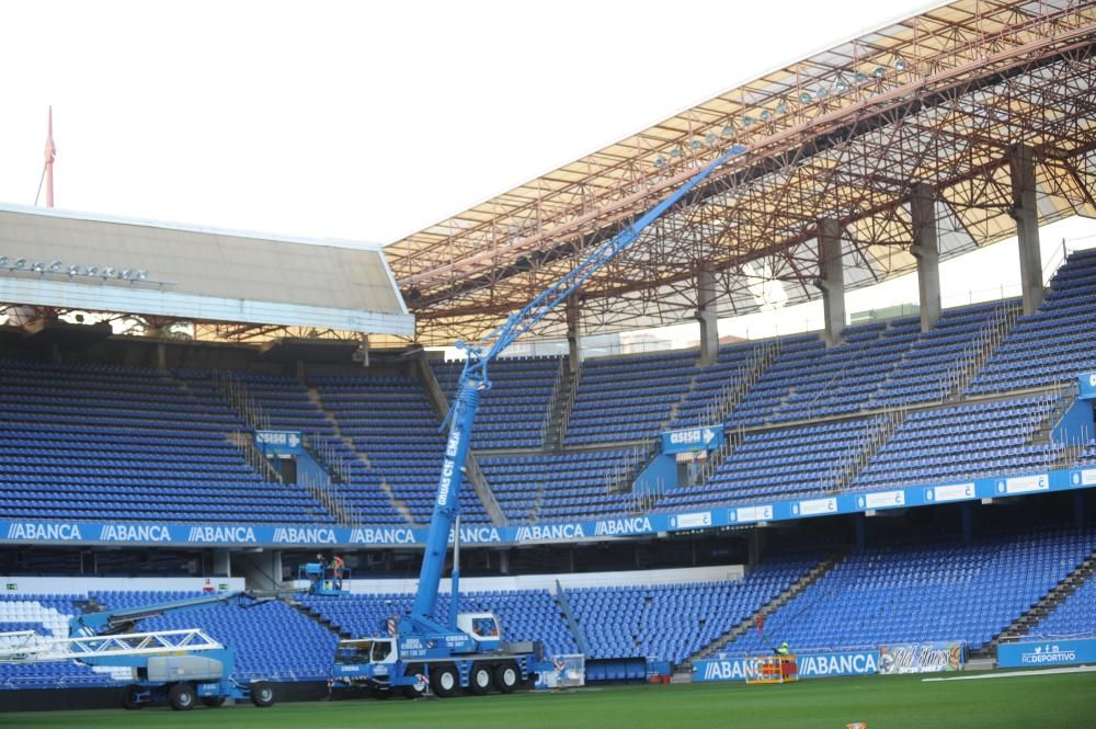 Reparación de las cubiertas del estadio de Riazor