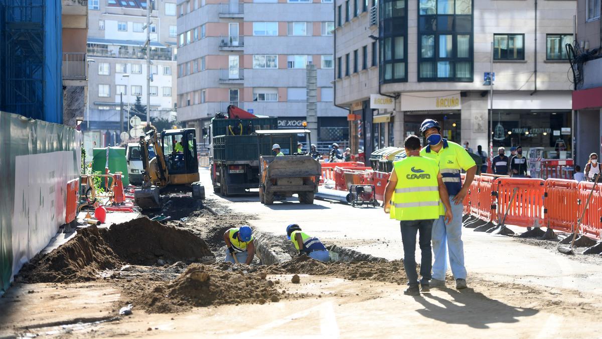 Obras en la calle Loureiro Crespo