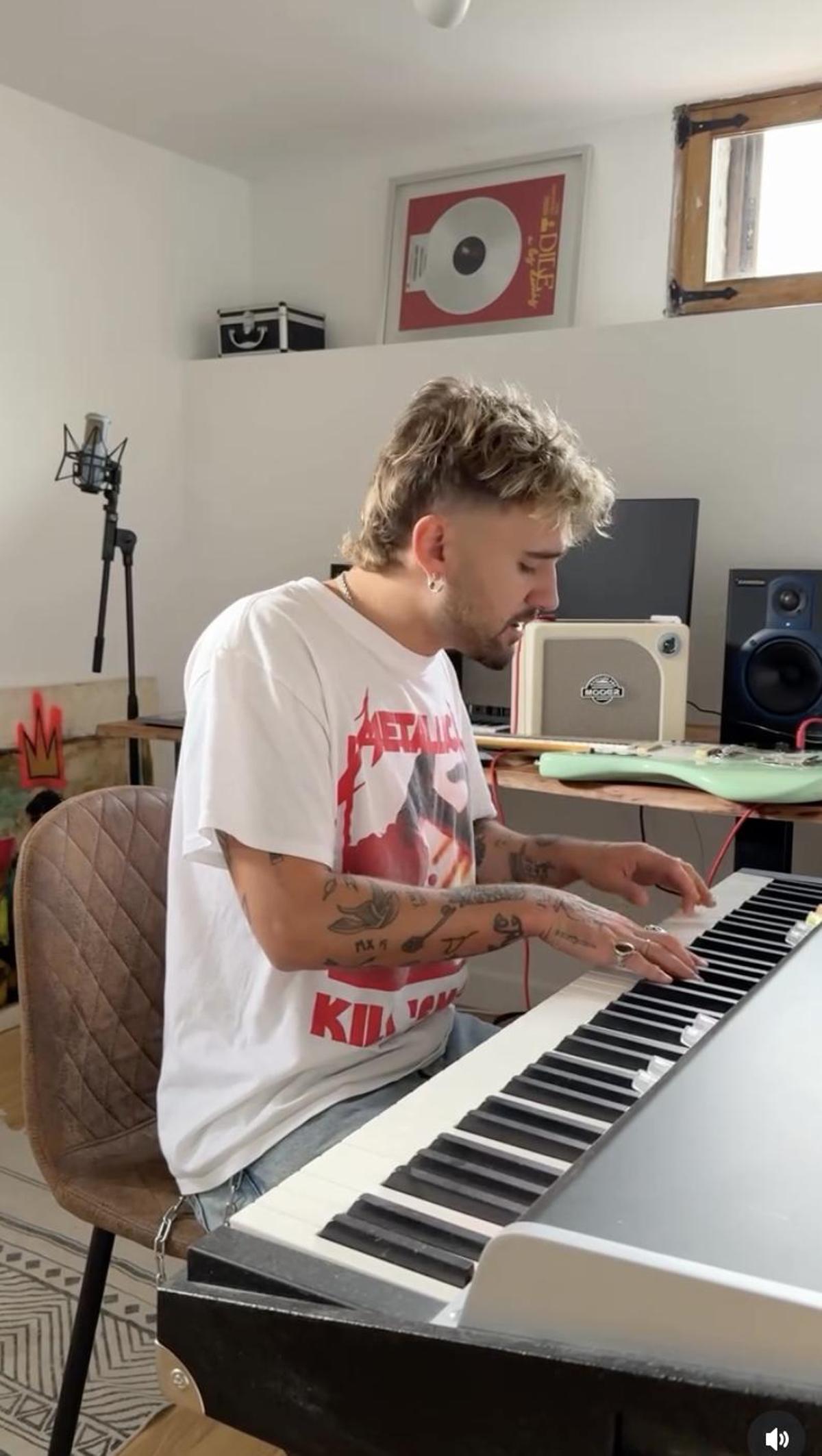 El estudio de música que tienen Dani Fernández y Yarea Guillén en su casa