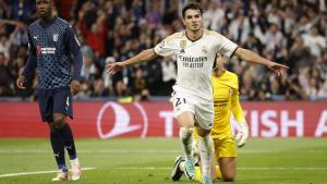 Brahim celebra el gol ante el Braga en Champions.