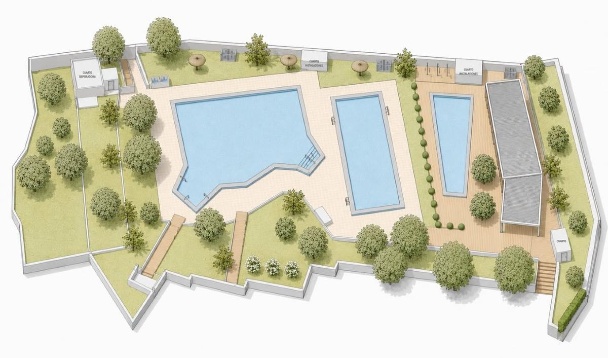 Imagen virtual de cómo quedaría la piscina municipal de Cheste.