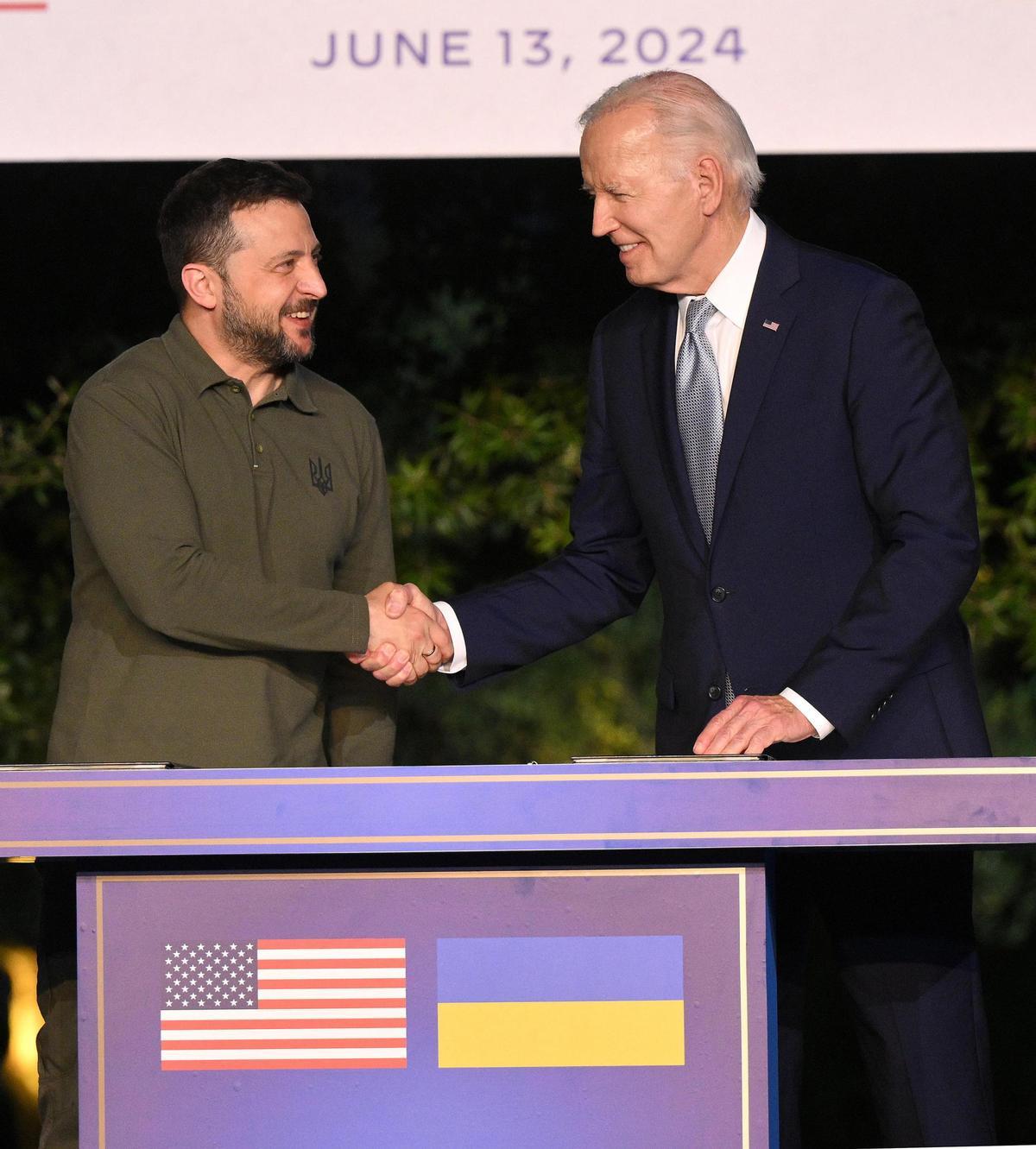 Volodímir Zelenski y Joe Biden.