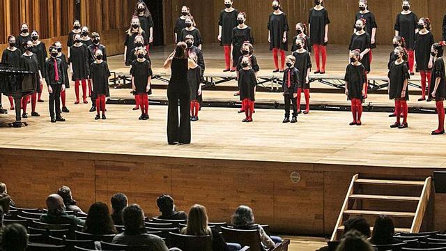 Los “Peques del León de Oro”, en un concierto en el Auditorio el pasado mes de enero. | Irma Collín