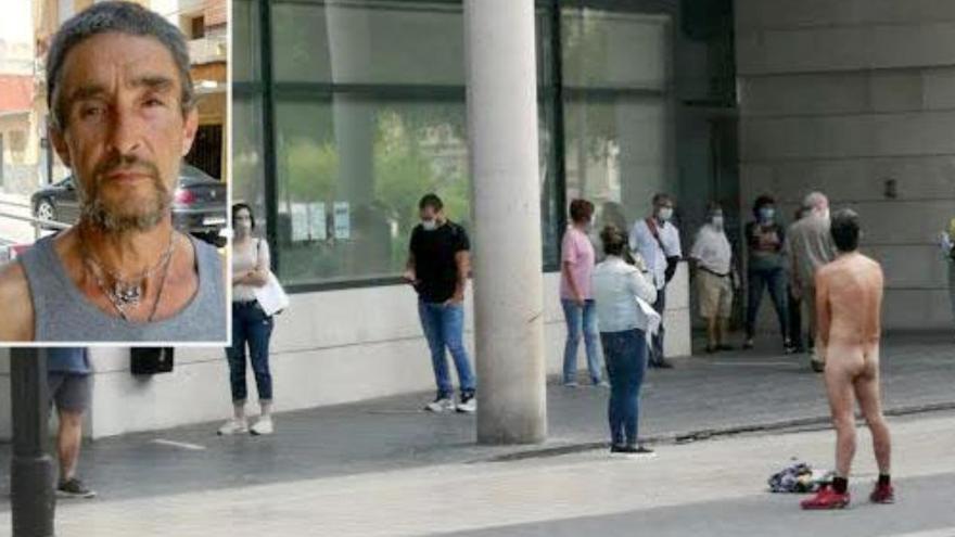 Imagen de Manuel Ángel Fernández García, cuya desesperación le llevó a desnudarse delante de la Delegación de Hacienda de Castelló