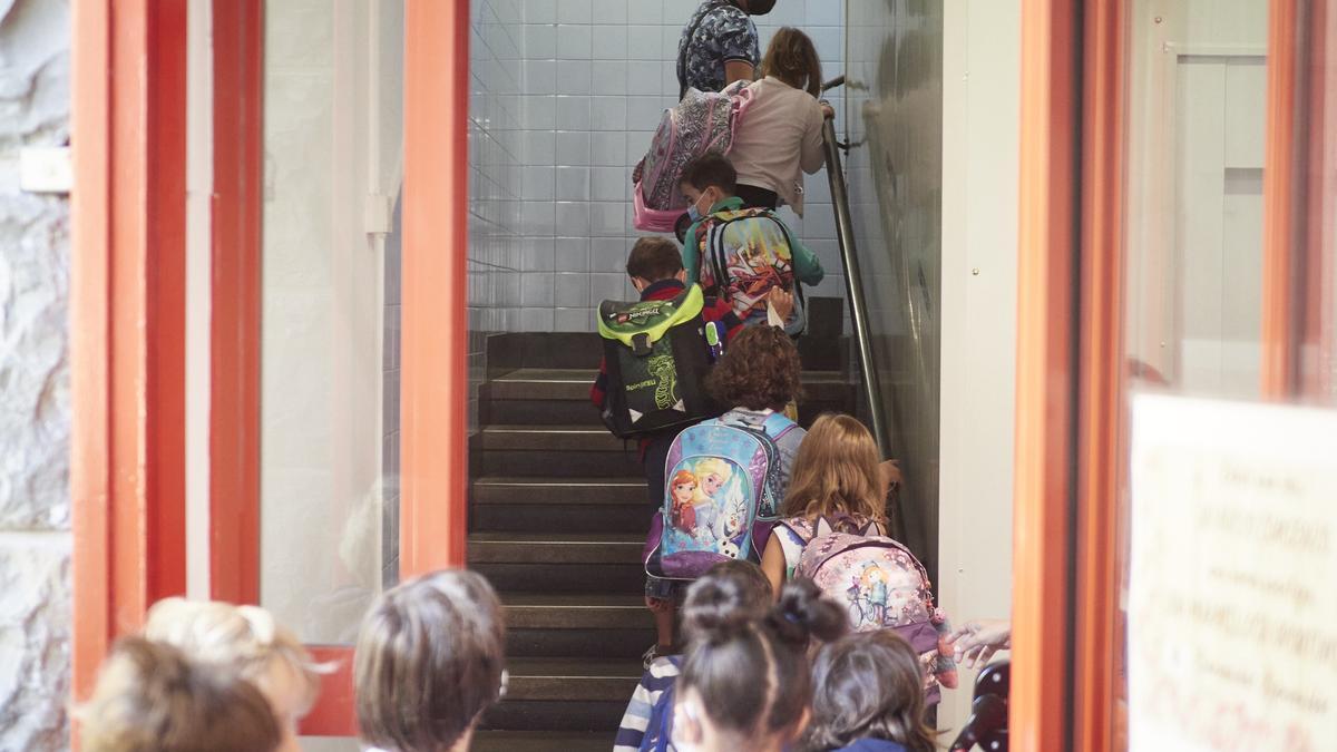 Niños en un colegio de Pamplona.