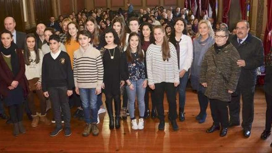 Los premiados, ayer, en el Eusebio da Guarda.