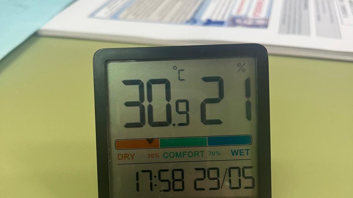 Imagen de la temperatura en el interior de un aula