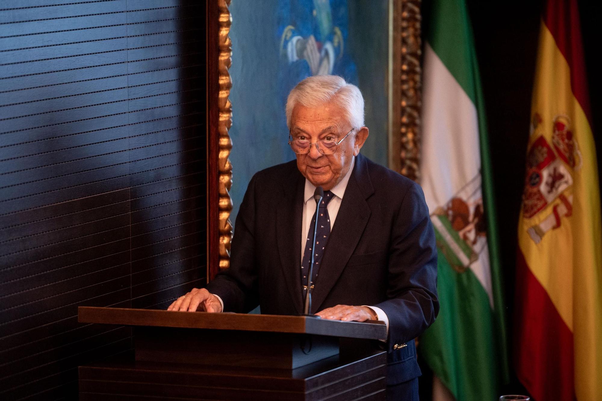 Francisco Herrero, presidente de la Cámara de Comercio de Sevilla durante su discurso de bienvenida