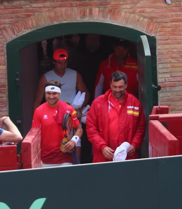 Rafa Nadal y David Ferrer entrenan en Valencia