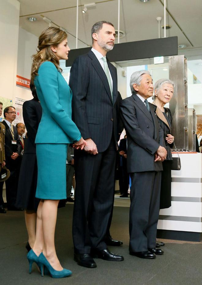 Letizia Ortiz con un look todo en verde