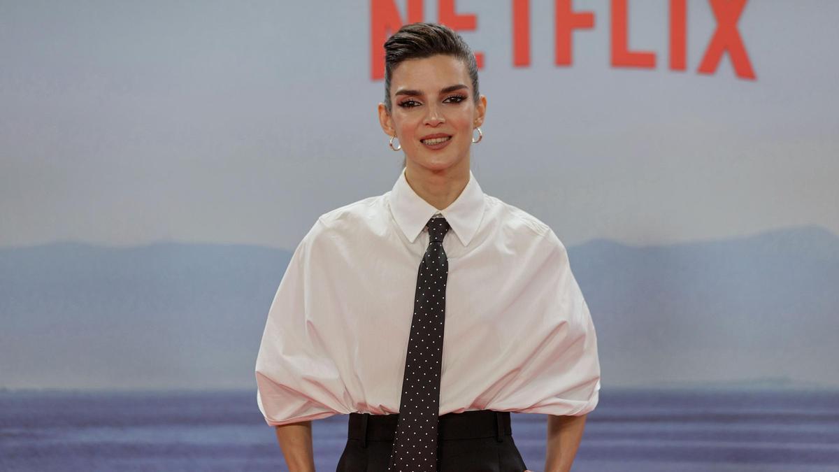 La actriz Clara Lago, durante la presentación de la serie 'Clanes'