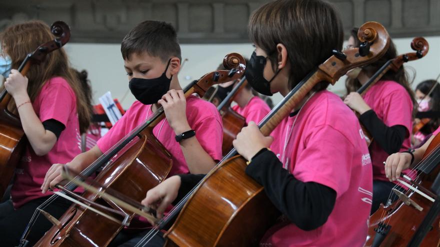 Uns 400 estudiants de corda fregada de 26 escoles de música de Catalunya participen a la IV Trobada Fiddle
