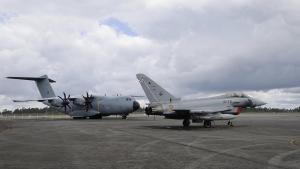 Aviones de combate en el Aeródromo Militar de Santiago el pasado verano.