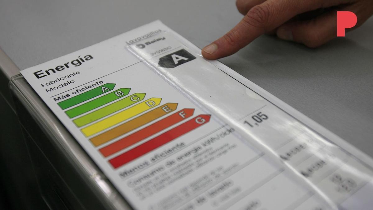 Etiqueta energética de un electrodoméstico.