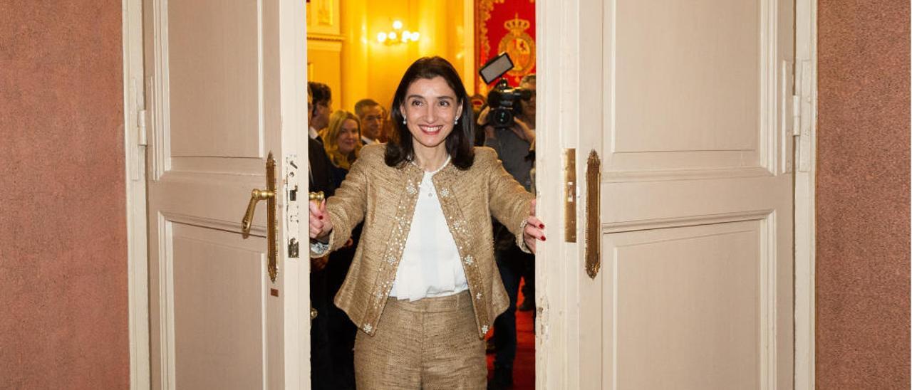 La presidenta del Senado, Pilar Llop, ayer, en la jornada de visitas de la Cámara.