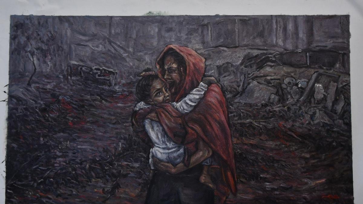 ‘Mulleres de Gaza’ é unha colección de vinte acuarelas.
