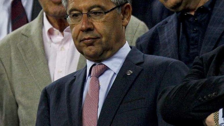 Bartomeu, el domingo, en el palco del Camp Nou.