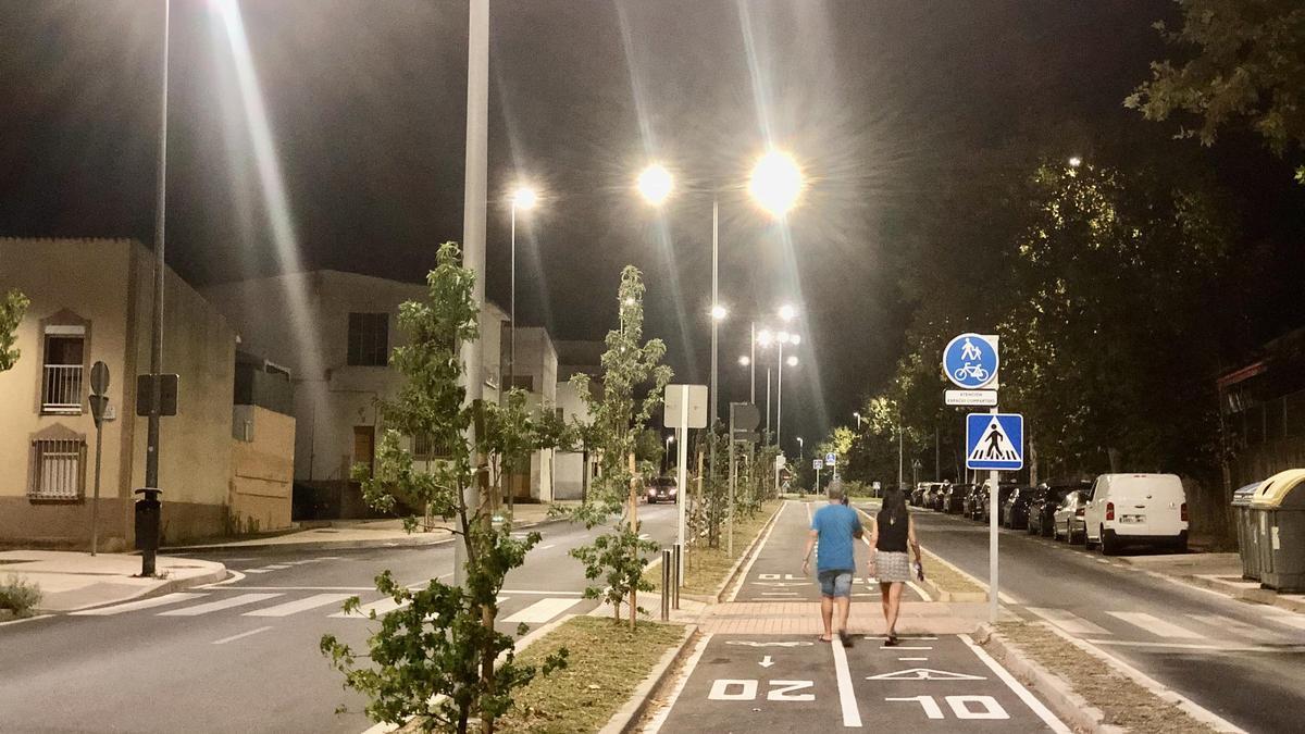 Ronda de la Pizarra, iluminada.