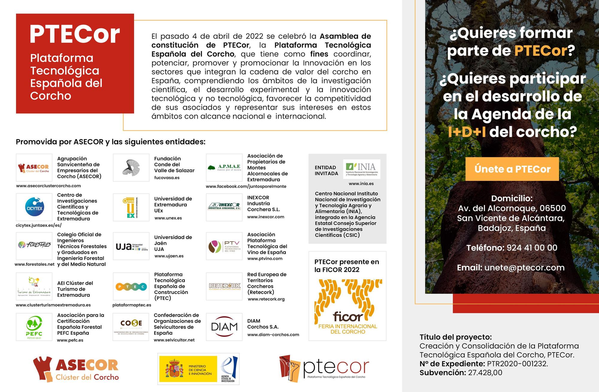 Cartel de presentación de PTECor.