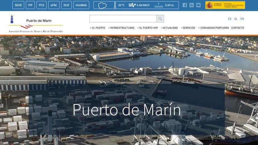 Home de la nueva página web del puerto, que cuenta con un apartado específico para &#039;Sostenibilidad&#039;.