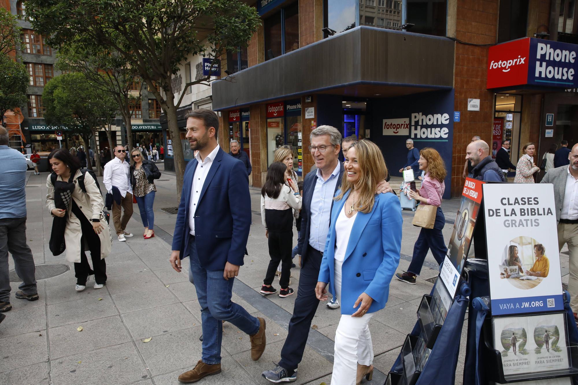 Mitin del PP en Gijón con la presencia del presidente del partido, Alberto Núñez Feijóo.