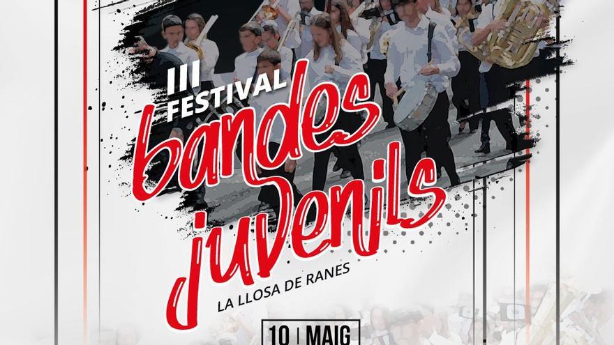Cartel del III Festival de Bandas Juveniles, en la Llosa de Ranes.
