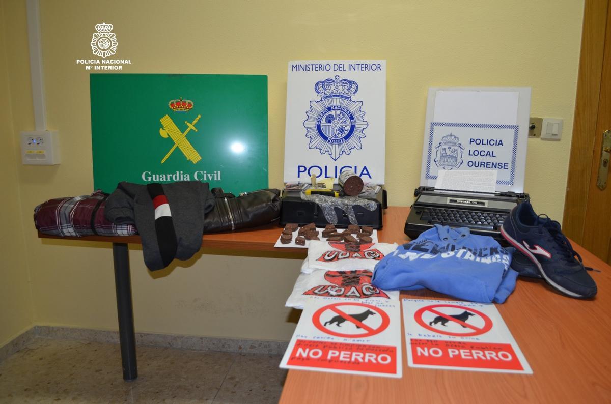 Material incautado al acusado