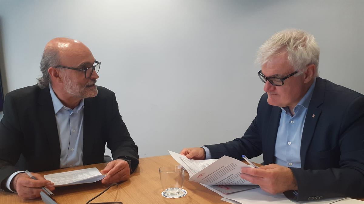 Un moment de la reunió entre Josep Maria Serarols i Francisco Ramos