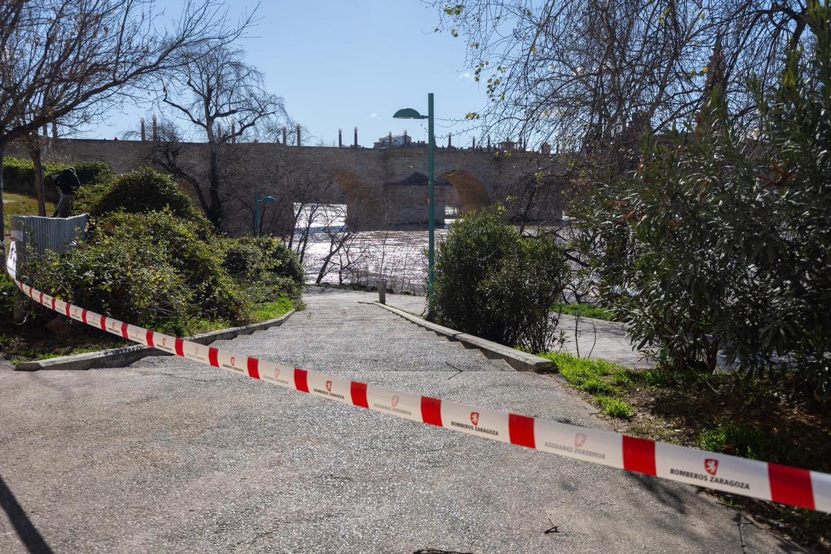 En imágenes I Árboles caídos en Zaragoza y parques cerrados por el viento