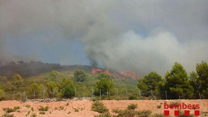 Un incendio en Calafell ha quemado ya 7 hectáreas