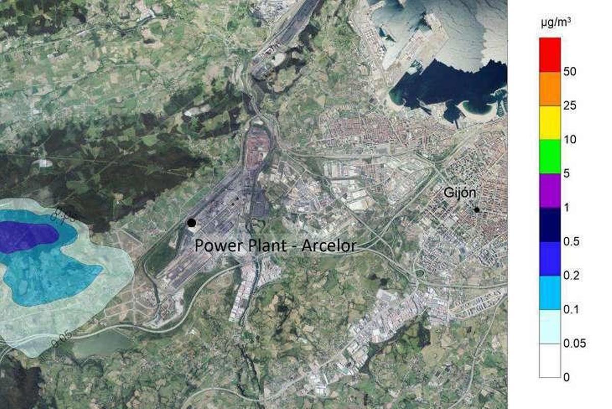Arcelor asegura que la contaminación de su térmica se depositará en el monte Areo