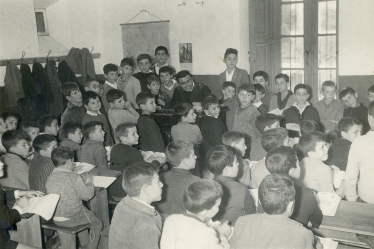 A súa clase na escola Damas Apostólicas da Ramallosa. |