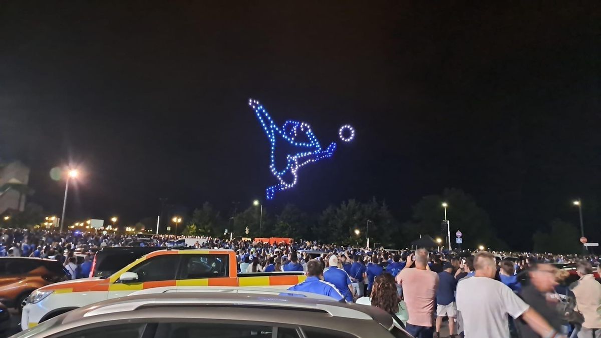 UNa imagen del espectáculo de drones.