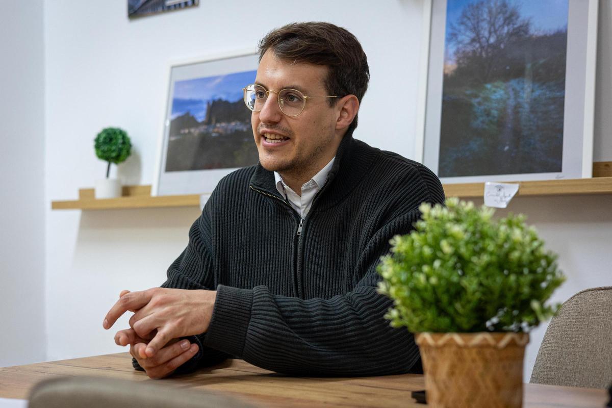 Pueyo, en un momento de la entrevista.