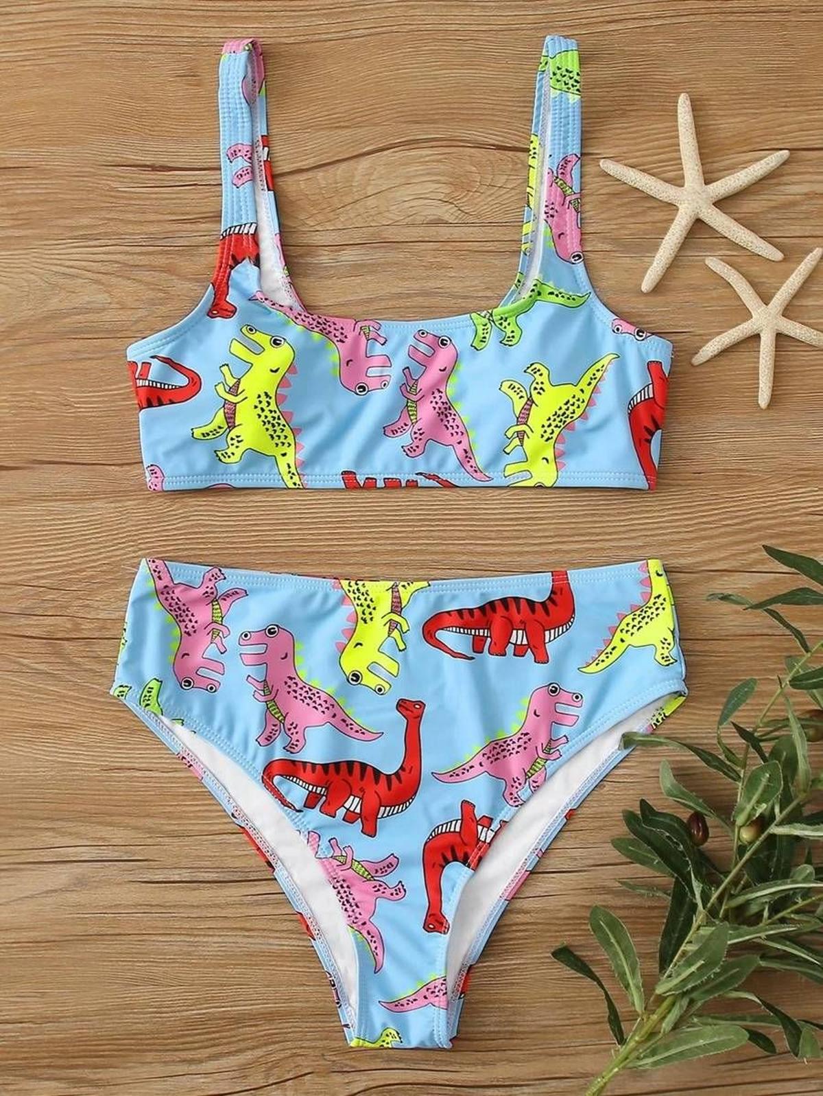 Bikini con estampado de dinosaurios, ¡roar!