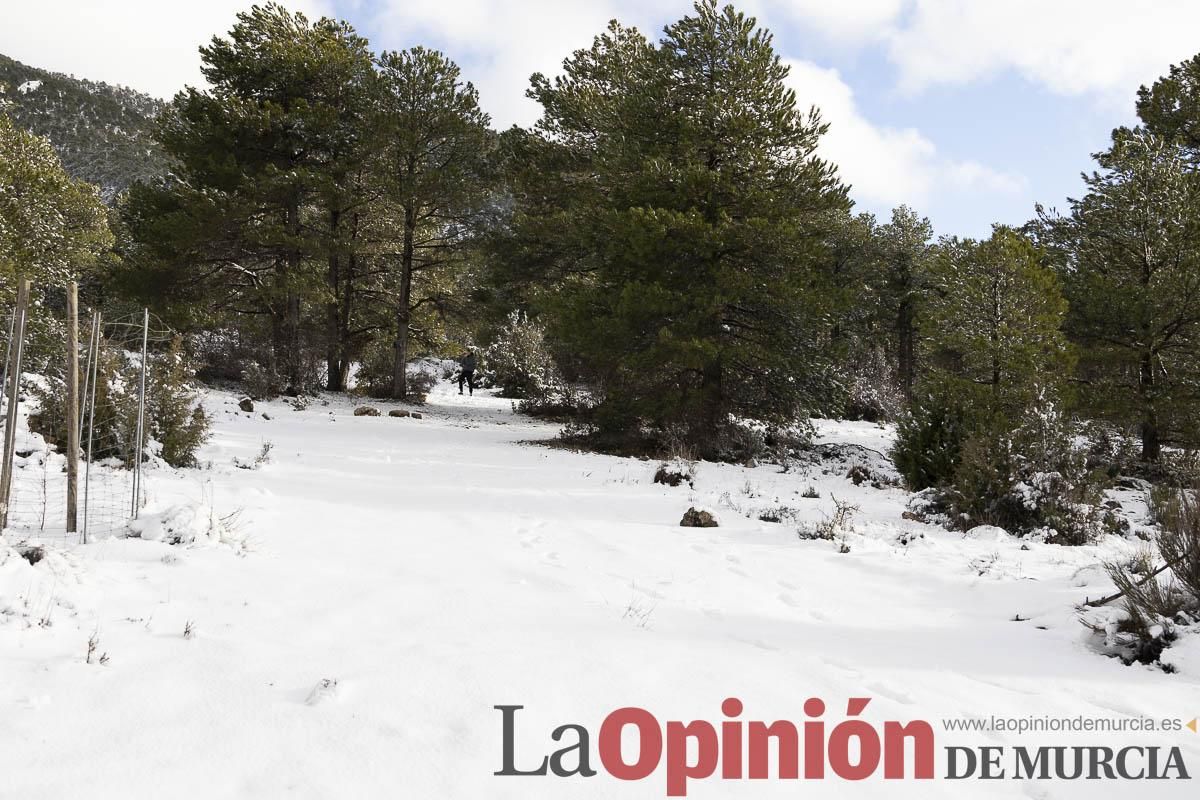 La borrasca Herminia tiñe de blanco la cima de la Región de Murcia