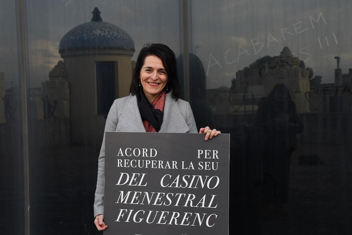 Violeta Llueca en la presentació de les obres del Casino