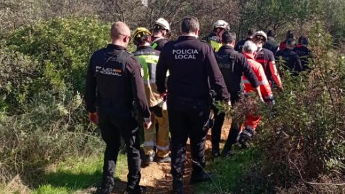 Momento del rescate del ciclista.